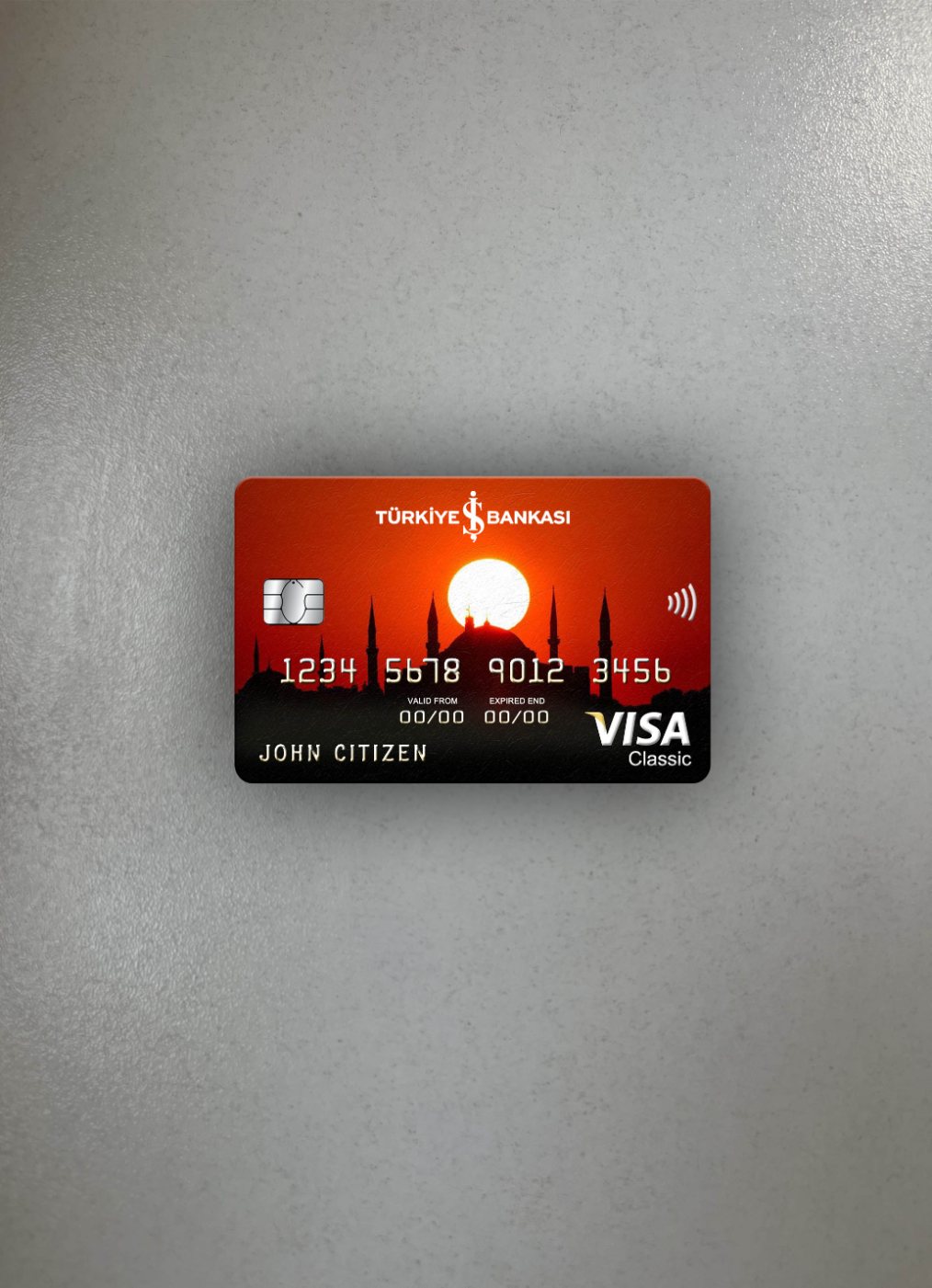 Download Turkey Bankasi bank visa classic card photolook front Photoshop template